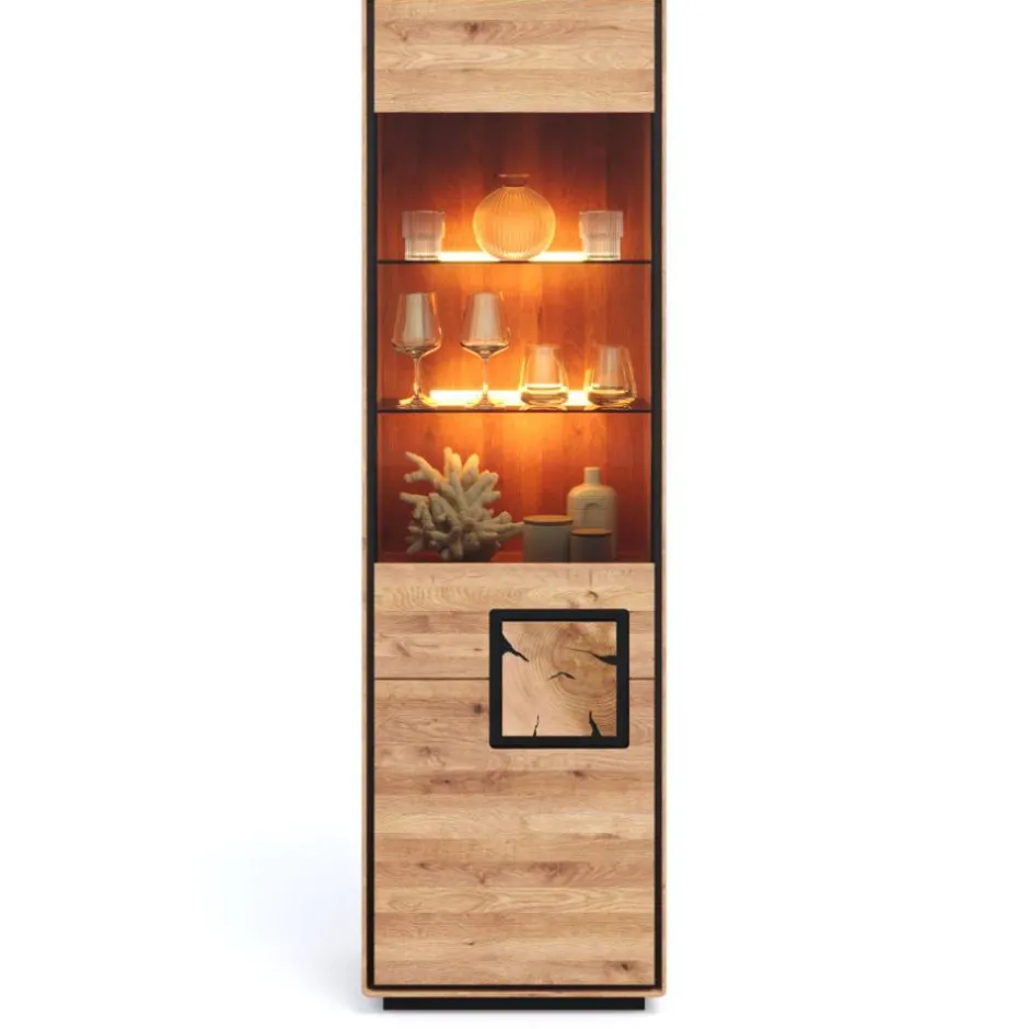 Wohnen Wohnzimmer Vitrine mit Hirnholz Applikation - Shipper
