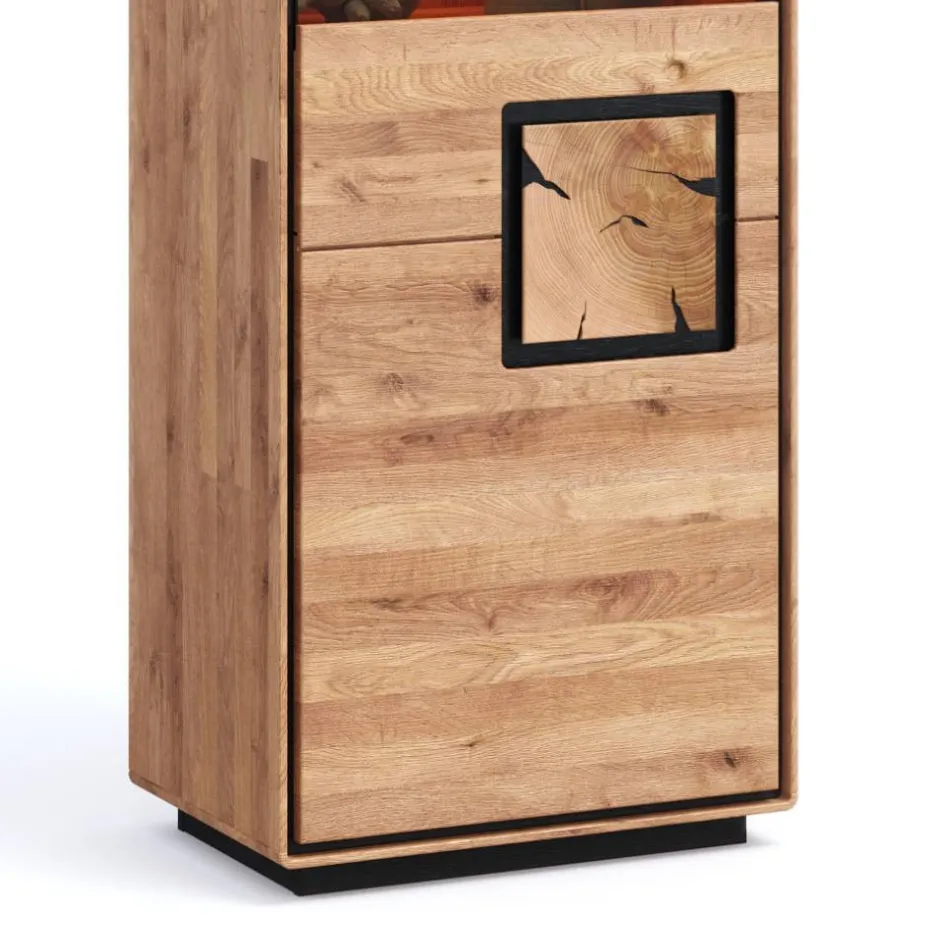 Wohnen Wohnzimmer Vitrine mit Hirnholz Applikation - Shipper