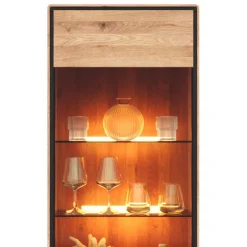 Wohnen Wohnzimmer Vitrine mit Hirnholz Applikation - Shipper