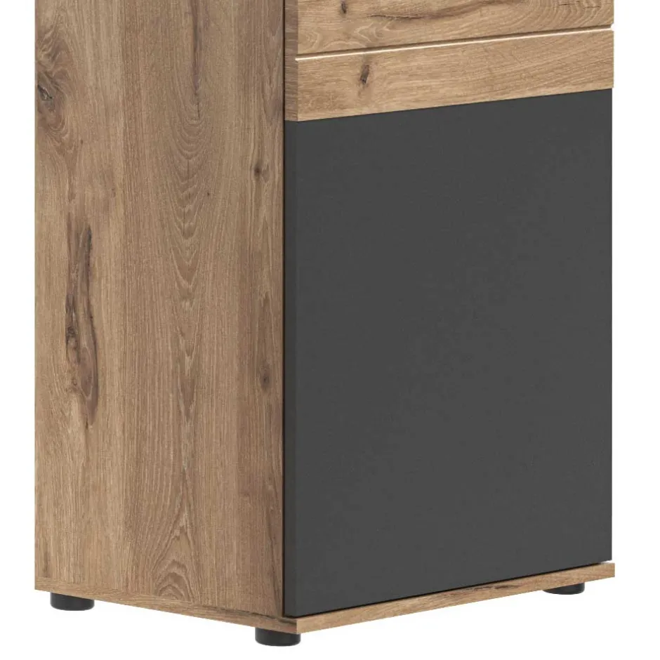 Wohnen Wohnzimmer Vitrinenschrank in der Größe 57x200x37 cm - Lucios