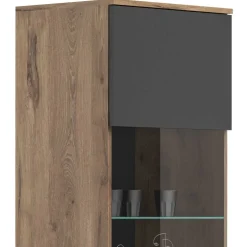 Wohnen Wohnzimmer Vitrinenschrank in der Größe 57x200x37 cm - Lucios