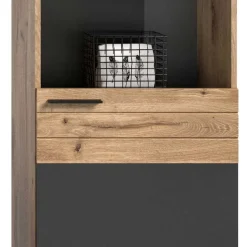 Wohnen Wohnzimmer Vitrinenschrank in der Größe 57x200x37 cm - Lucios