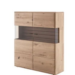 Wohnen Wohnzimmer Vitrinenschrank in Asteiche Hell - Azzurian