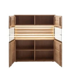 Wohnen Wohnzimmer Vitrinenschrank in Asteiche Hell - Azzurian