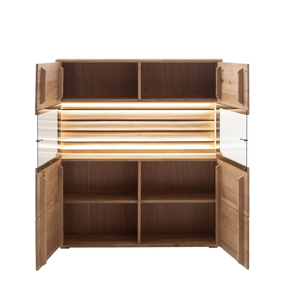 Wohnen Wohnzimmer Vitrinenschrank in Asteiche Hell - Azzurian