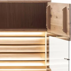 Wohnen Wohnzimmer Vitrinenschrank in Asteiche Hell - Azzurian