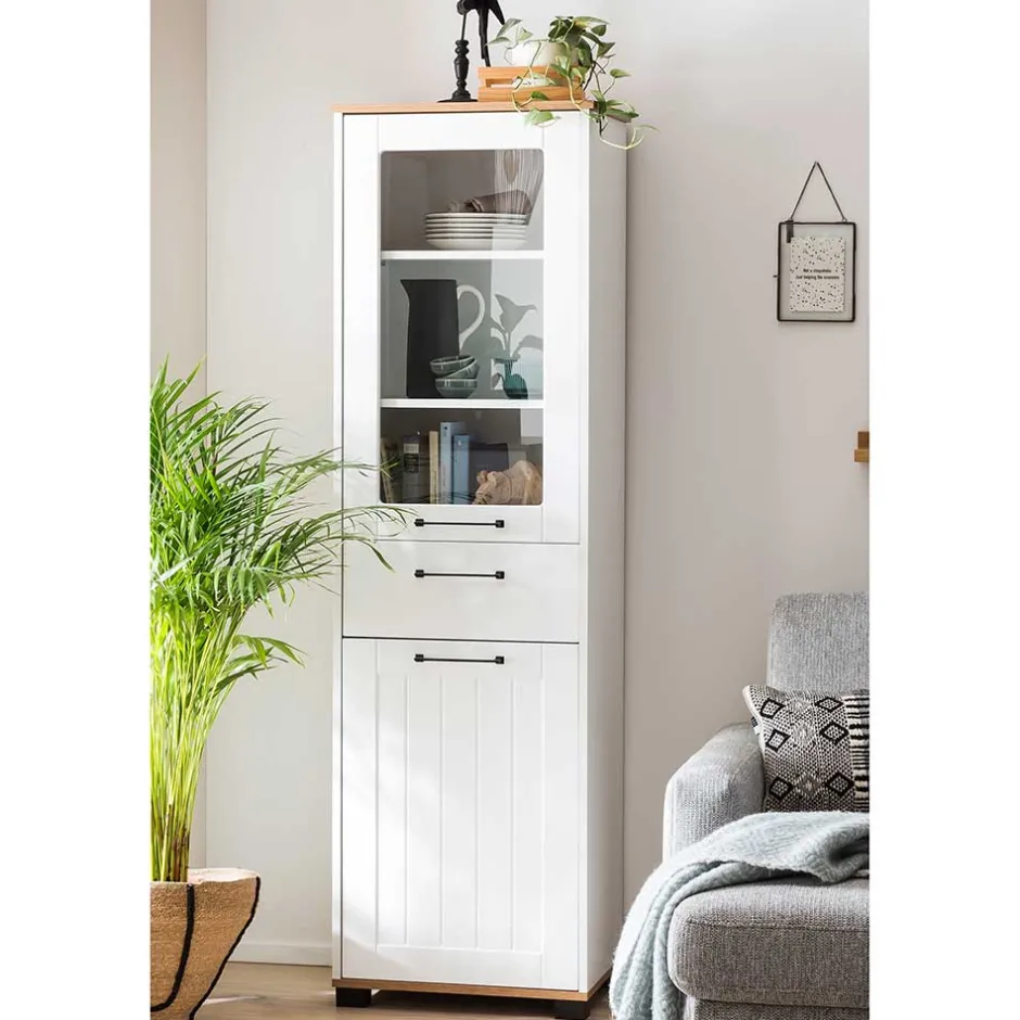 Wohnen Wohnzimmer Vitrinenschrank in Weiß - Cabinda