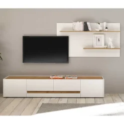 Wohnen Wohnzimmer Wandregal & TV Board - Nonessia (zweiteilig)
