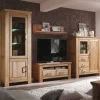 Wohnzimmer Wohnwand Ladressa aus Wildeiche geölt und gewachst (vierteilig)^Wohnen Discount