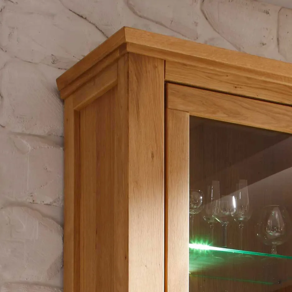 Wohnzimmer Wohnwand Ladressa aus Wildeiche geölt und gewachst (vierteilig)^Wohnen Discount