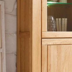 Wohnzimmer Wohnwand Ladressa aus Wildeiche geölt und gewachst (vierteilig)^Wohnen Discount