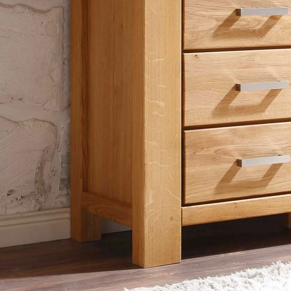 Wohnzimmer Wohnwand Ladressa aus Wildeiche geölt und gewachst (vierteilig)^Wohnen Discount