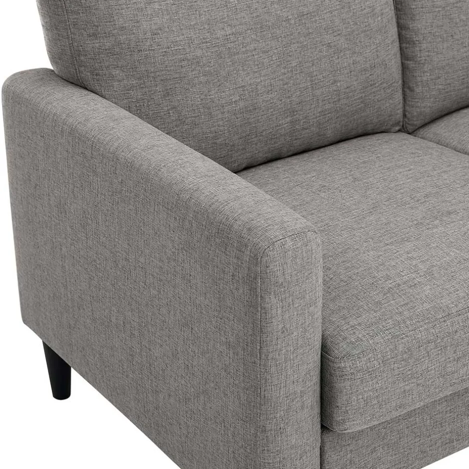 Wohnen Wohnzimmercouch in Hellgrau Stoffbezug - Katja