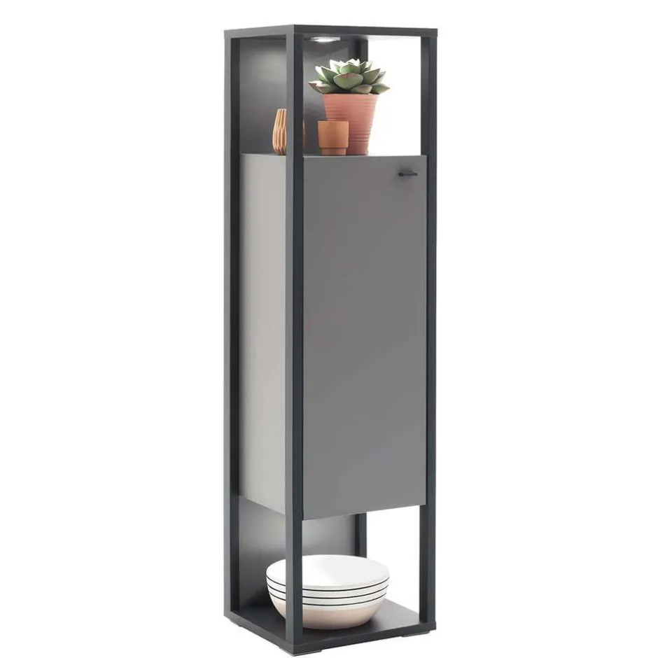 Wohnen Wohnzimmermöbel TV Wand in Grau - Ridona (dreiteilig)