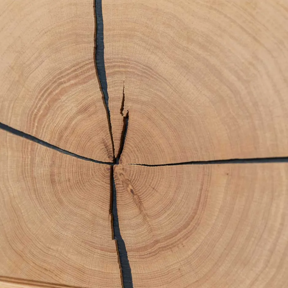 Wohnen Wohnzimmerschrank aus Eiche und Glas - Masicuri