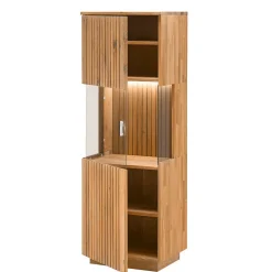 Wohnzimmerschrank in Wildeiche Bianco mit Glas - Nelsons^Wohnen Online