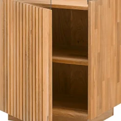 Wohnzimmerschrank in Wildeiche Bianco mit Glas - Nelsons^Wohnen Online