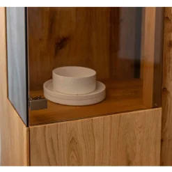 Wohnen Wohnzimmerschrank mit Glas und LED Licht - Cocondar