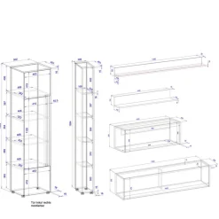 Wohnen Wohnzimmerschränke & Regale Kombi - Nonessia (sechsteilig)
