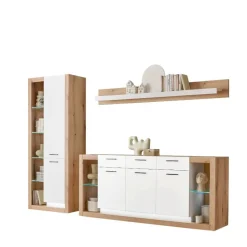 Wohnen Wohnzimmerschränke und Wandboard Set - Adejano (dreiteilig)