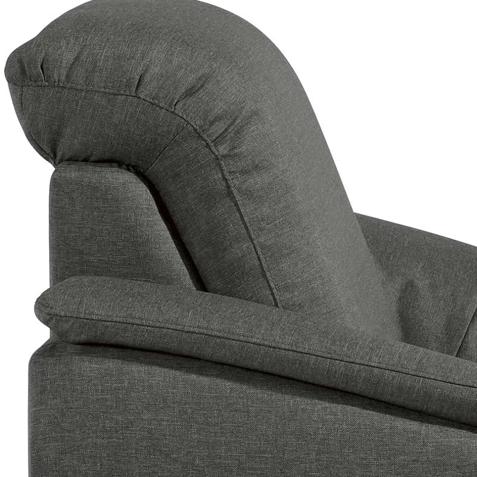 Wohnzimmersessel in Anthrazit und Nussbaum - Classimo^Wohnen Discount