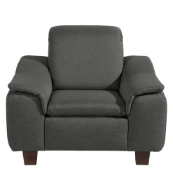 Wohnzimmersessel in Anthrazit und Nussbaum - Classimo^Wohnen Discount