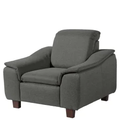 Wohnzimmersessel in Anthrazit und Nussbaum - Classimo^Wohnen Discount