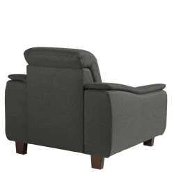 Wohnzimmersessel in Anthrazit und Nussbaum - Classimo^Wohnen Discount