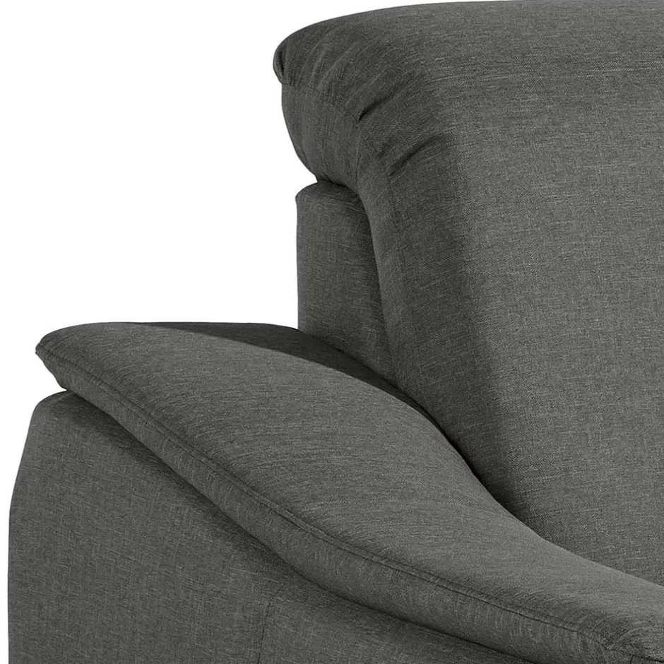 Wohnzimmersessel in Anthrazit und Nussbaum - Classimo^Wohnen Discount