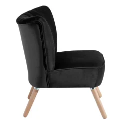 Wohnen Wohnzimmersessel in Schwarz Samtvelours - Vulias
