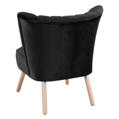 Wohnen Wohnzimmersessel in Schwarz Samtvelours - Vulias