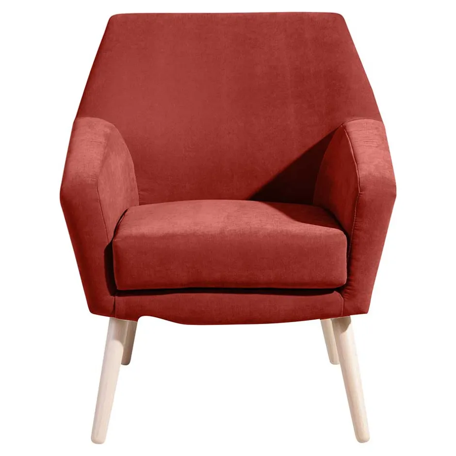 Wohnzimmersessel in Terracotta Velours - Emjada^Wohnen