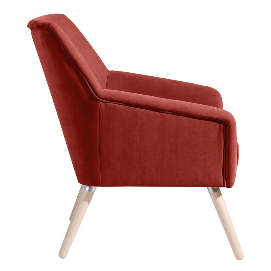 Wohnzimmersessel in Terracotta Velours - Emjada^Wohnen