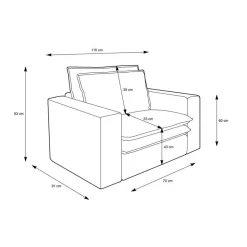 Wohnzimmersessel und Hocker Set - Ruffos (zweiteilig)^Wohnen Hot