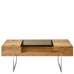 Wohnzimmertisch aus Rauchglas und Asteiche Furnier - Valjita^Wohnen