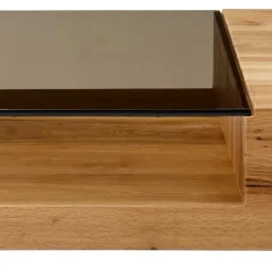 Wohnzimmertisch aus Rauchglas und Asteiche Furnier - Valjita^Wohnen