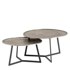 Wohnzimmertisch Duo in Schwarz Nickel - Grodasso (zweiteilig)^Wohnen Outlet