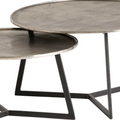 Wohnzimmertisch Duo in Schwarz Nickel - Grodasso (zweiteilig)^Wohnen Outlet