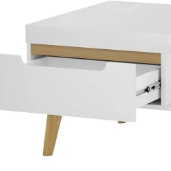 Wohnen Wohnzimmertisch in Weiß und Eiche - Ginko