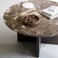 Wohnzimmertisch mit Marmorplatte in Braun - Farizio^Wohnen New
