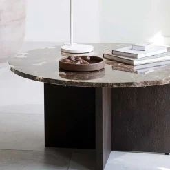 Wohnzimmertisch mit Marmorplatte in Braun - Farizio^Wohnen New