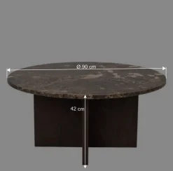 Wohnzimmertisch mit Marmorplatte in Braun - Farizio^Wohnen New