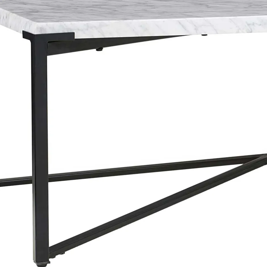 Wohnzimmertisch mit Marmorplatte Weiß Grau - Ignacios^Wohnen Clearance