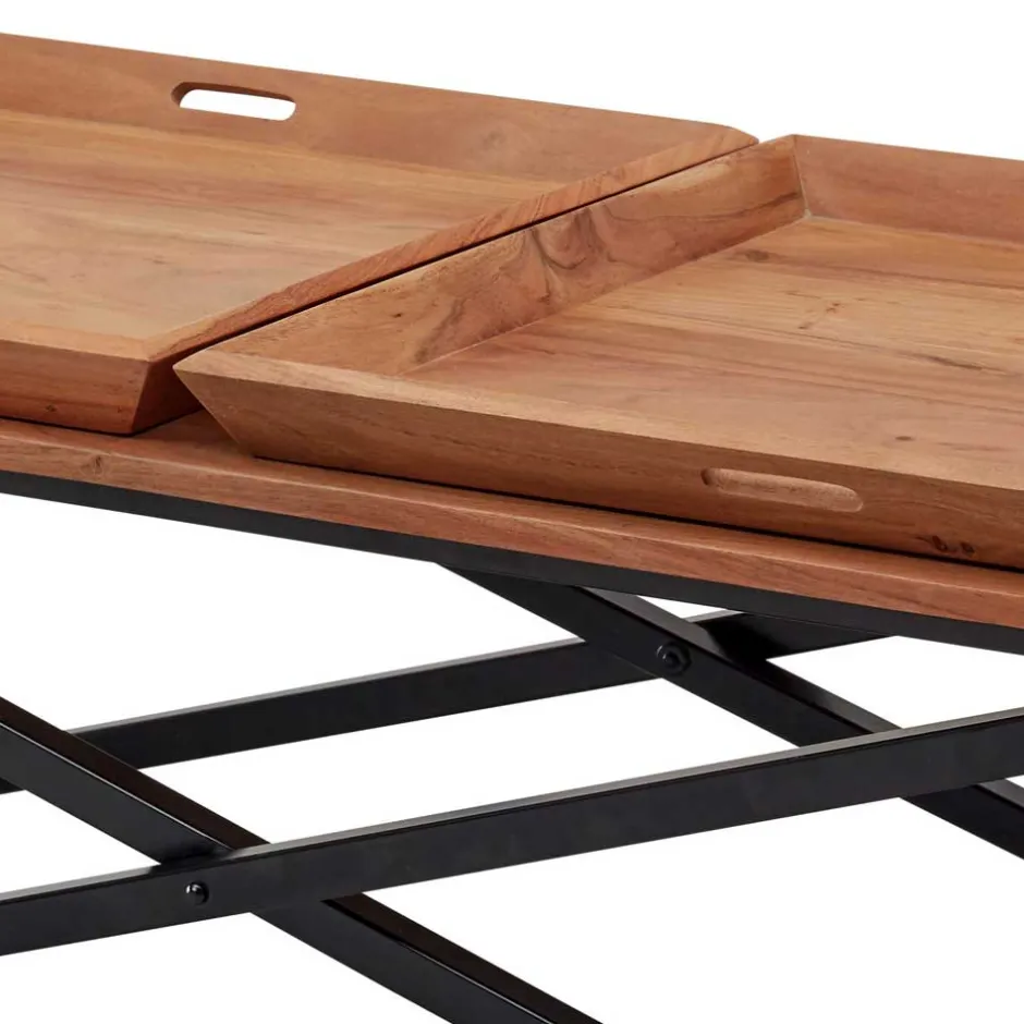 Wohnen Wohnzimmertisch mit zwei Tabletts - Mailiona