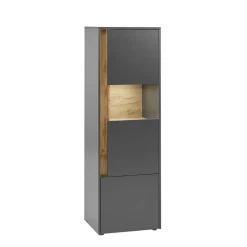 Wohnzimmervitrine in Anthrazit & Wildeiche Optik - Ahilav^Wohnen Sale