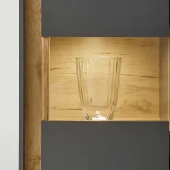 Wohnzimmervitrine in Anthrazit & Wildeiche Optik - Ahilav^Wohnen Sale
