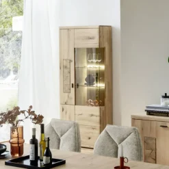 Wohnen Wohnzimmervitrine in Asteiche Hell - Losiamos