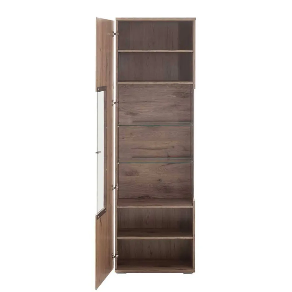 Wohnzimmervitrine in Wildeiche Holzoptik - Comrinaca^Wohnen Sale