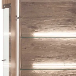 Wohnzimmervitrine in Wildeiche Holzoptik - Comrinaca^Wohnen Sale
