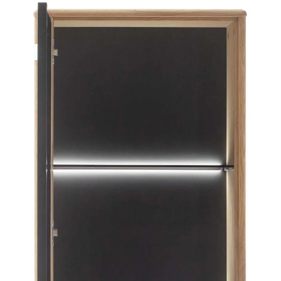 Wohnzimmervitrine in Wildeiche & Anthrazit - Flacona^Wohnen New